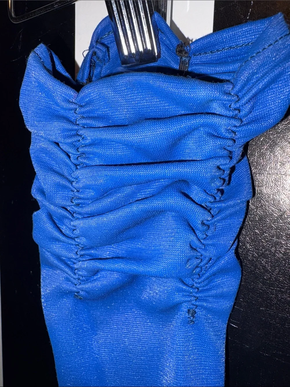 Vintage 70s Royal Blue Long Ruched Gloves Formal or Daily Wear Statement Gloves